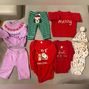Christmas/Winter 0-3 month baby girl clothes